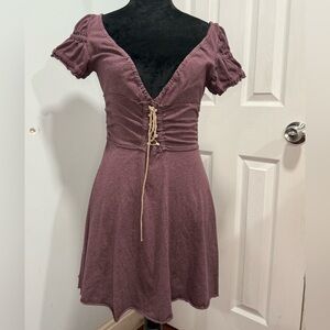 Free People Dusty Rose Lace-Up Midi Dress